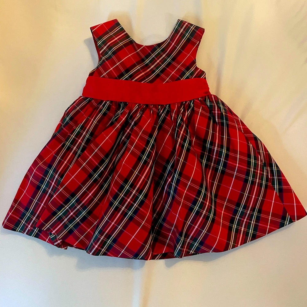 Janie and Jack Crimson Plaid Holiday Dress 12-18 months